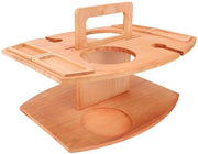 Tavolo da picnic op-pieghevole - in legno di paulownia leggero - multifunzionale - tavolo da trasporto - inclusi viti - per uso all'aperto - tavolo da giardino