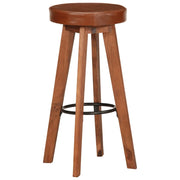 Sgabelli da Bar 2 pz in Vera Pelle e Legno Massello di Acacia 246260