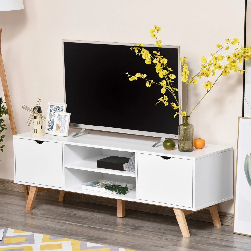 Mobile TV Moderno Scandinavo ¨C Zephmum ¨C Bianco Legno 150x39x50 cm