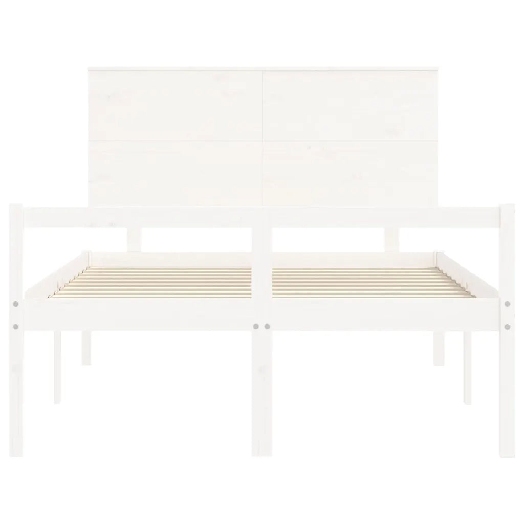 Letto per Anziani con Testiera Bianco 140x200 cm Legno Massello 3195482