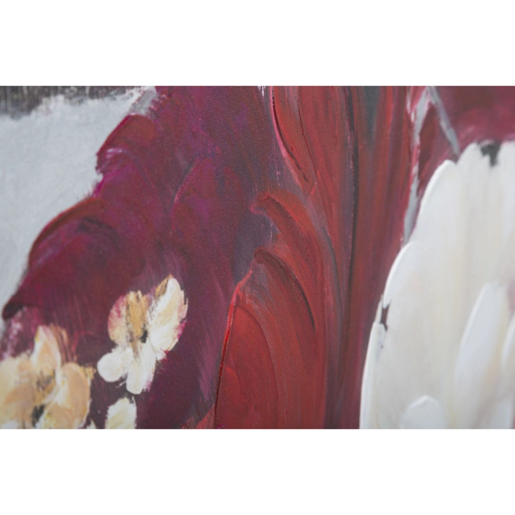 Stampa su Tela Fiori 62, Multicolore, Legno, 90x3,7x90 cm
