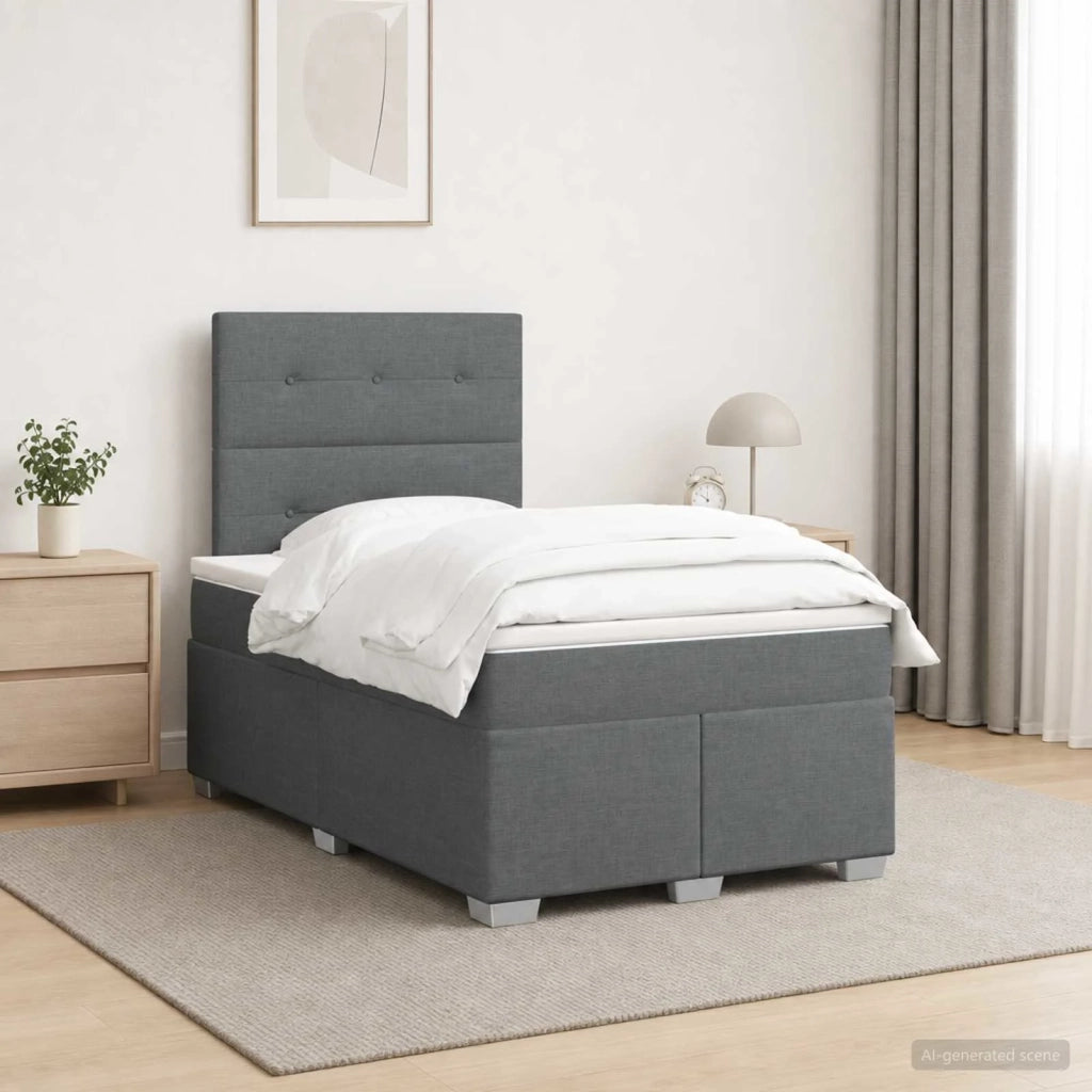Letto box spring con materasso Grigio Scuro 120 x 200 cm 3454846