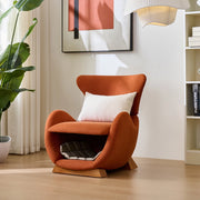 Poltrona lounge designer stile squalo balena con nicchia per animali, tessuto antigraffio, colore rosso mattone