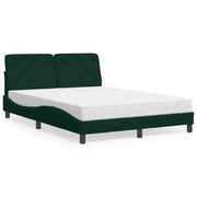 Letto con Materasso Verde Scuro 120x200 cm in Velluto 3208649
