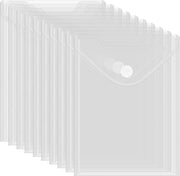 Pacchetto di 10 buste documentarie A5, cartelloni verticali per archiviazione, cartelle documentarie, tasche trasparenti con chiusura con adesivo, mappe idonee all'acqua per organizzazione documenti (25 x 18 cm)