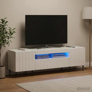 Mobile TV LED Bianco Lucido Legno ingegnerizzato 896469