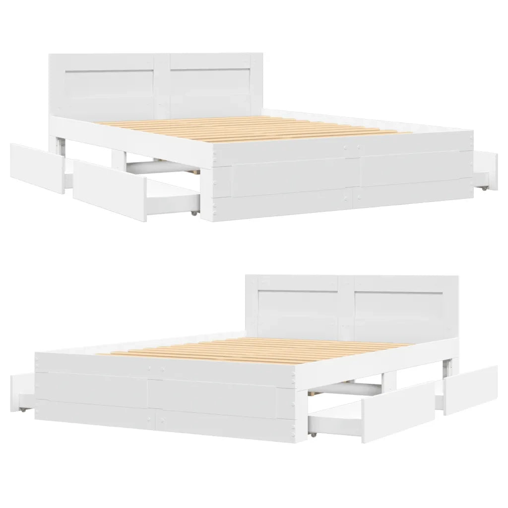 Giroletto con Testiera senza Materasso Bianco 140x200 cm 3295562