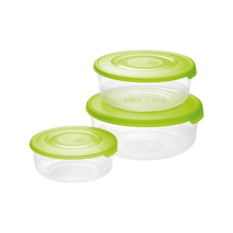 Set 3 Contenitori Frigobox Alimenti Tondi Tontarelli