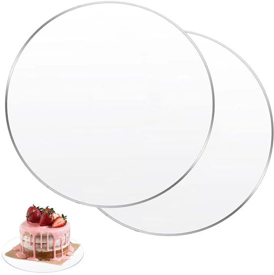 Piatti da servizio trasparenti, 2 pezzi, acrilico alimentare, diametro 30 cm, riutilizzabile, impermeabile all'acqua, tavola da servizio