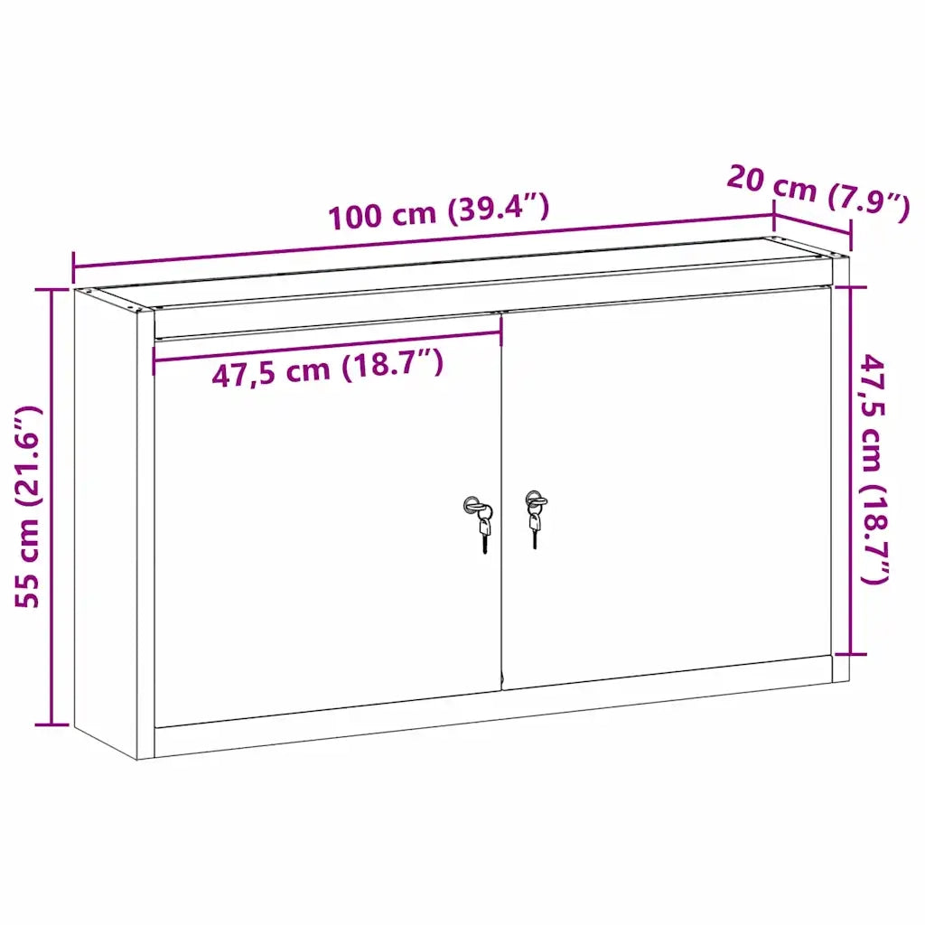 Mobile per attrezzi con blocco Nero e Grigio 100 x 20 x 55 cm CFW9664674