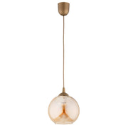 Lampada a sospensione Alfa Fico sfera ambra Ø20 E27