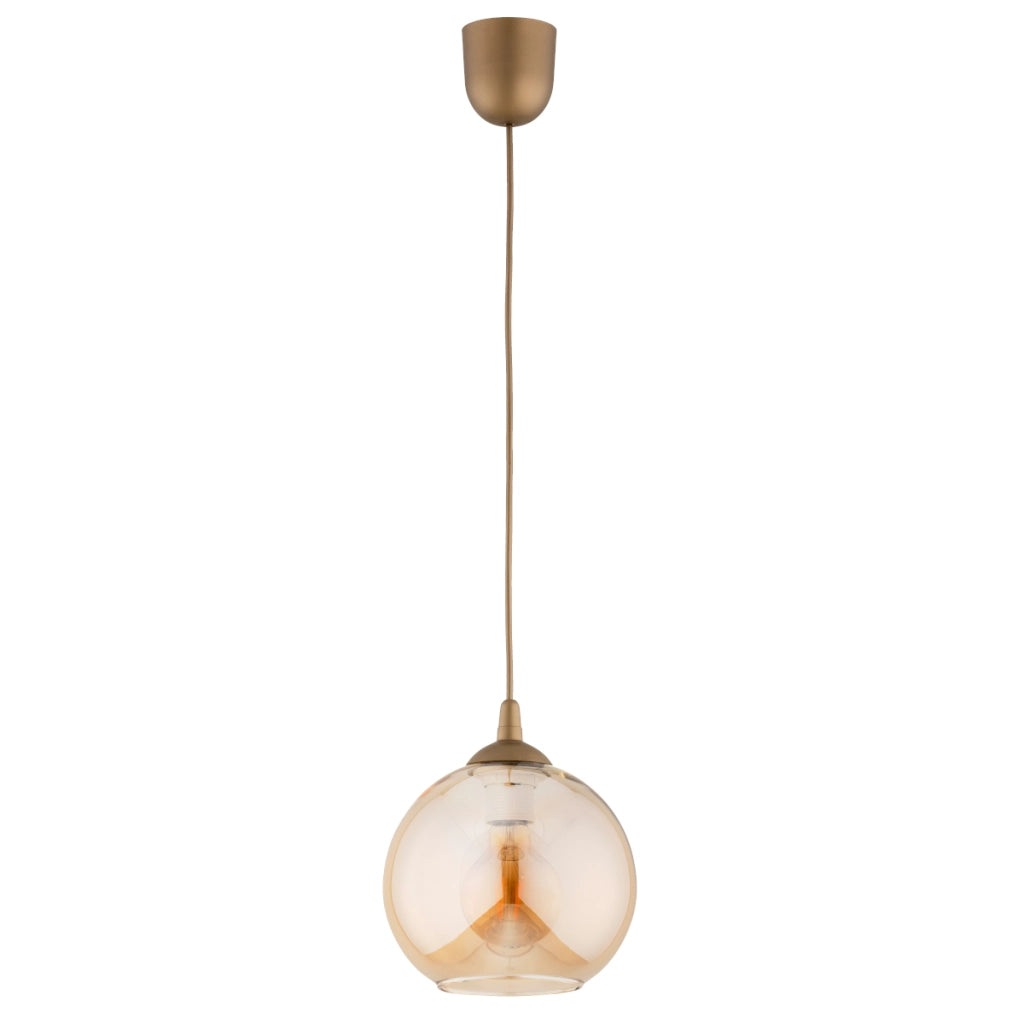 Lampada a sospensione Alfa Fico sfera ambra Ø20 E27