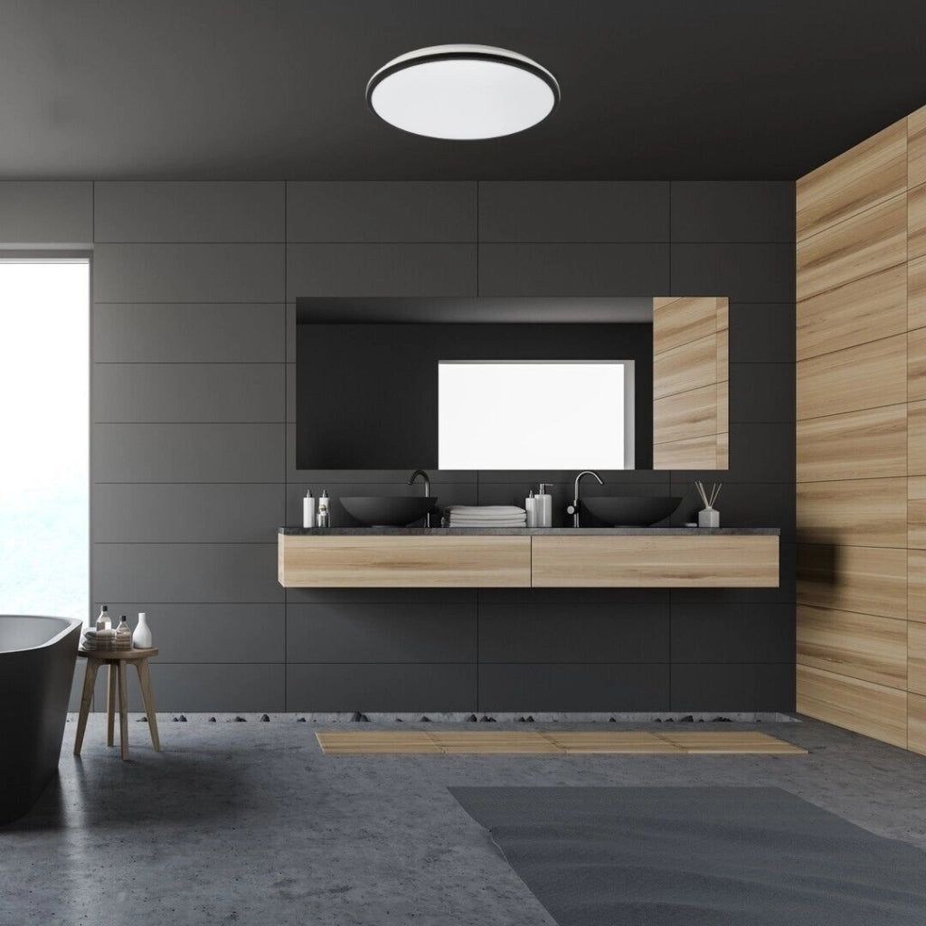 Plafoniera LED 40W bagno Slava nera IP44 Rabalux