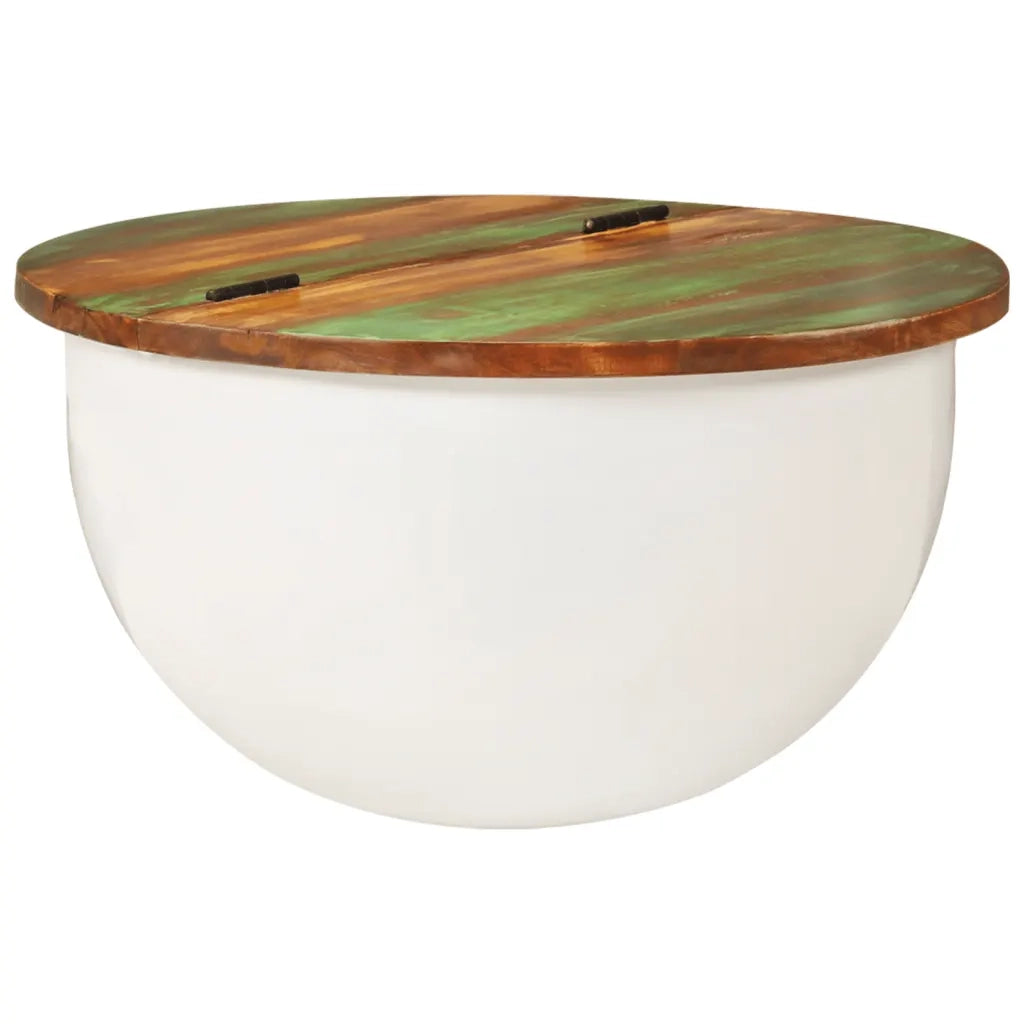 Tavolino da salotto | Tavolino da caff¨¨ | Tavolino da Soggiorno Bianco 50x27 cm Legno Massello di Recupero