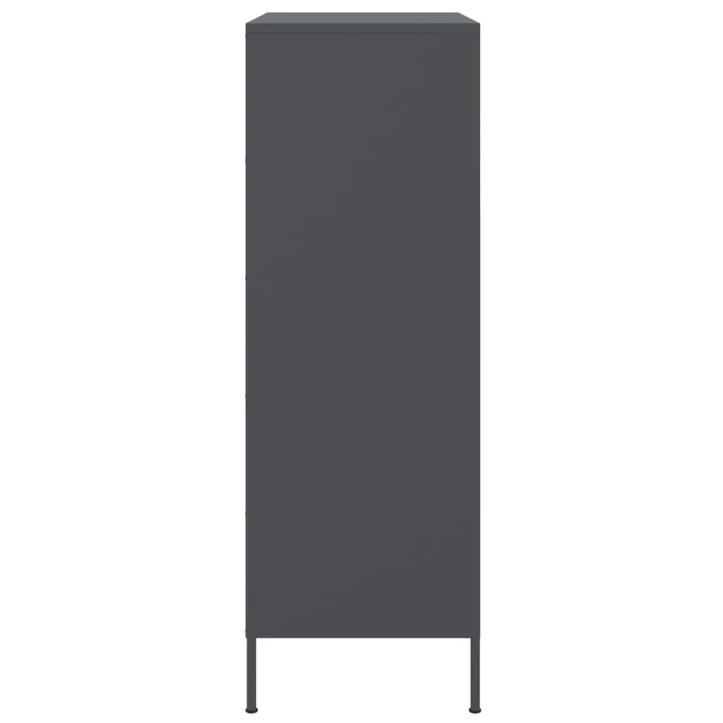 Buffet credenza cassettiera armadio mobile contenitore organizer cucina soggiorno salotto alto 68 x 39 x 113 cm acciaio antracite 02_0032211