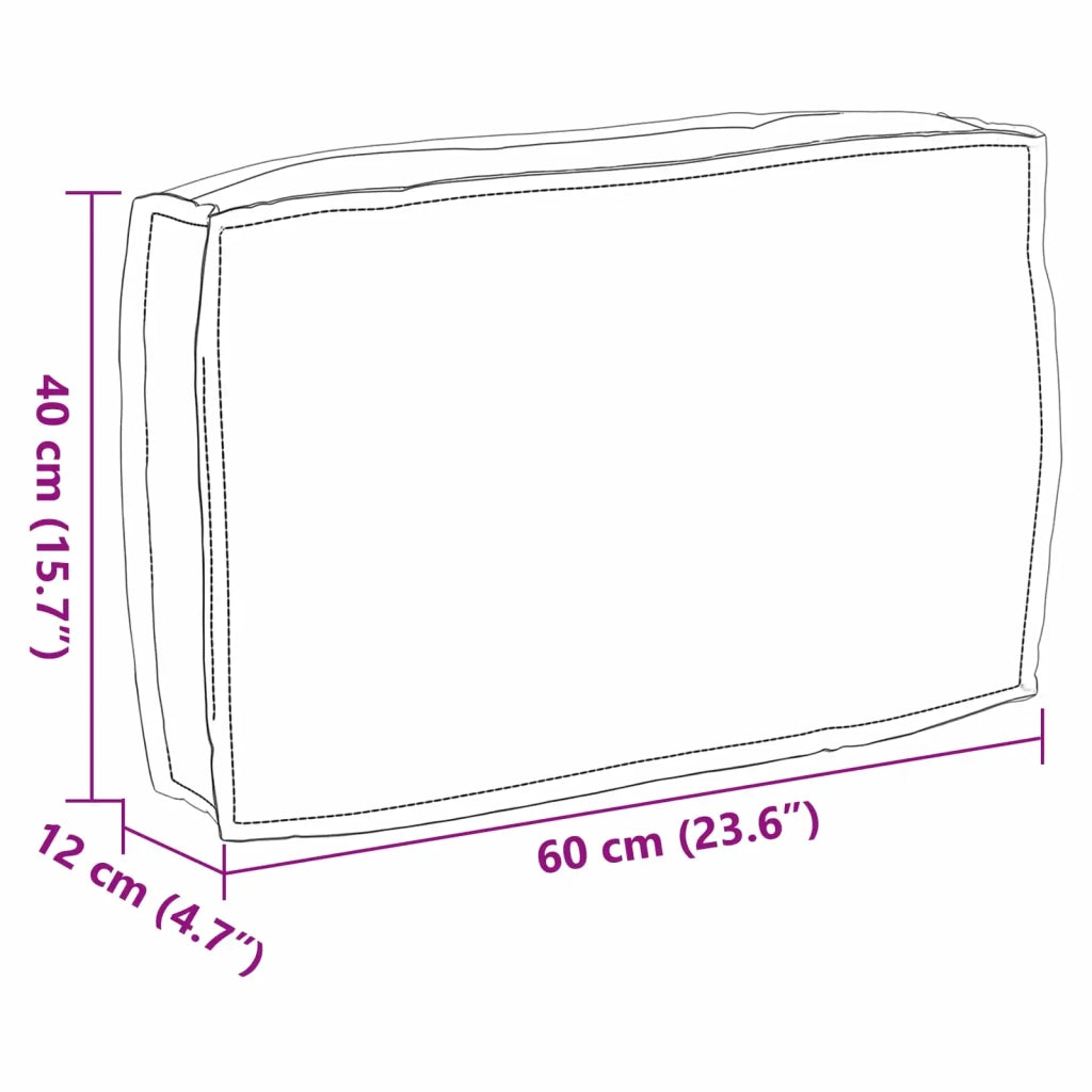 Cuscino Antracite 60 x 40 x 12 cm Tessuto Oxford 42001478