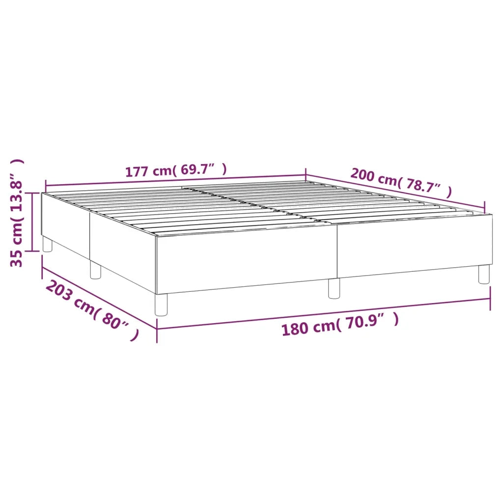 Struttura Letto a Rete a Molle Grigio Scuro 180x200 cm Velluto 3121133