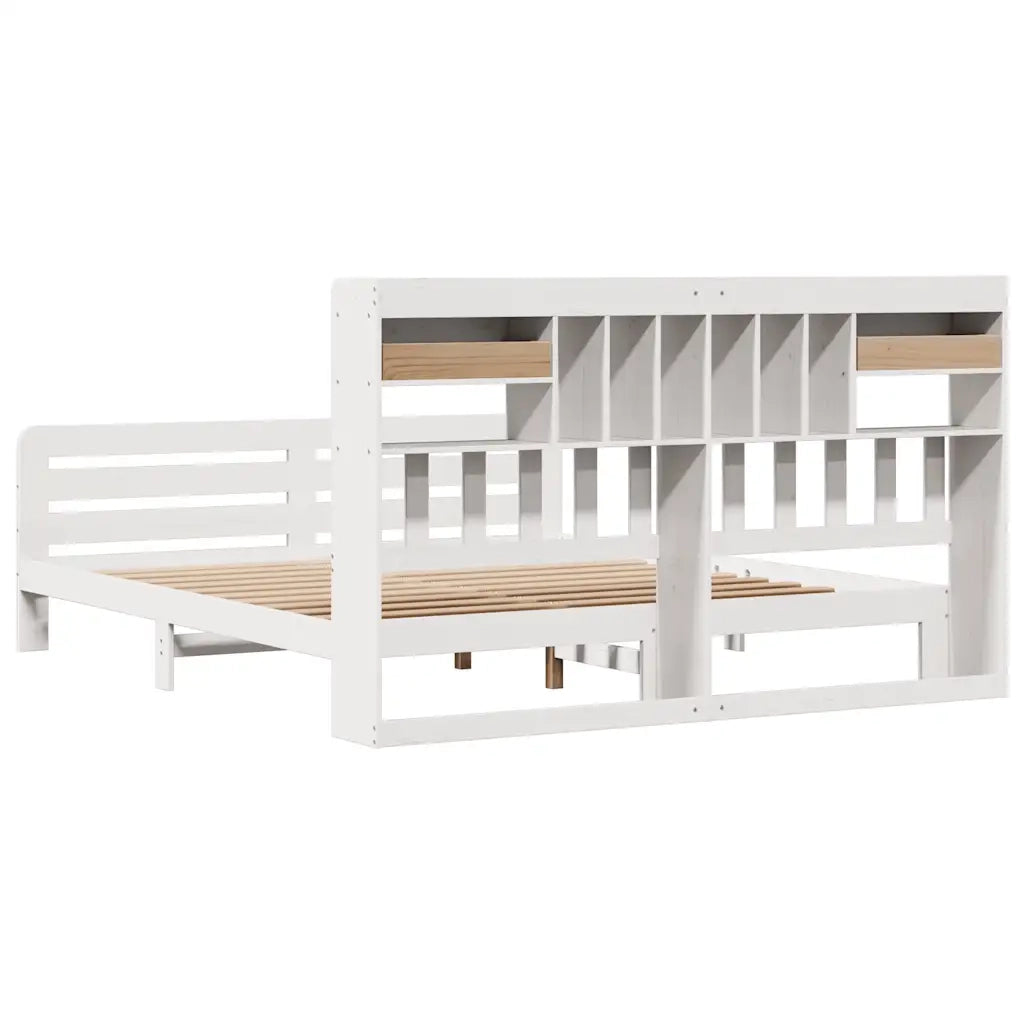 Giroletto con Libreria senza Materasso-Struttura Letto con contenitore 180x200 cm in Legno Pino 801477