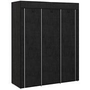 GUARDAROBA IN TESSUTO ARMADIO SALVASPAZIO 8 RIPIANI 125X43X162.5CM NERO