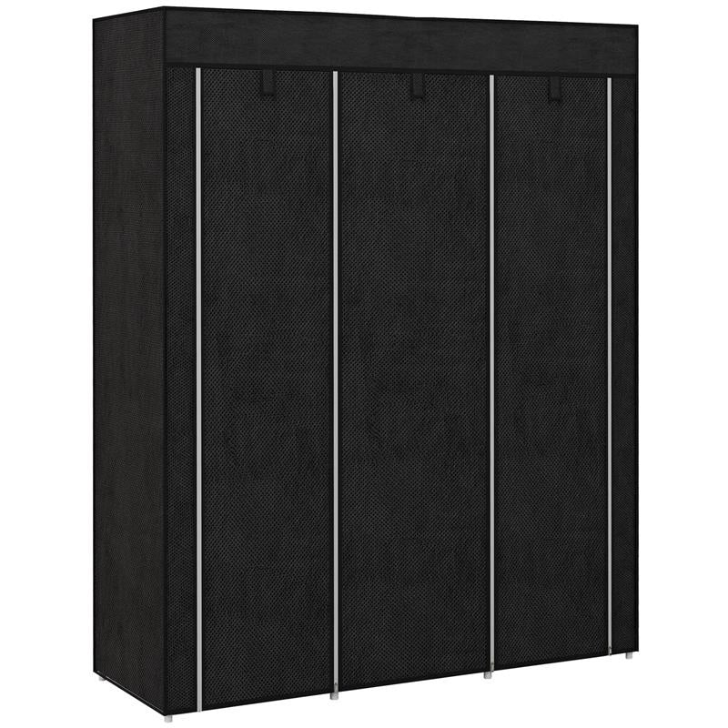 GUARDAROBA IN TESSUTO ARMADIO SALVASPAZIO 8 RIPIANI 125X43X162.5CM NERO