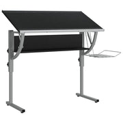 Scrivania tavolo postazione di lavoro mobile per computer studio al computer artigianato 110 x 53 x (58-87) cm nero 02_0023700