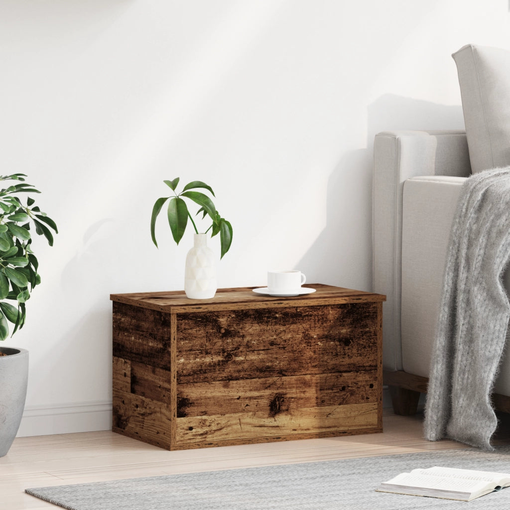 Cassa da Stoccaggio in Legno Vintage 60x35x35 cm in Legno Ingegnerizzato