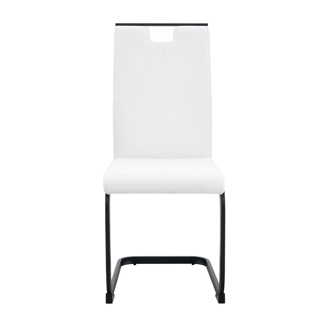 Sedia da Pranzo con Schienale Ergonomico e Piedini Antiscivolo in PU Bianco 75 × 47.5 × 44.5 cm