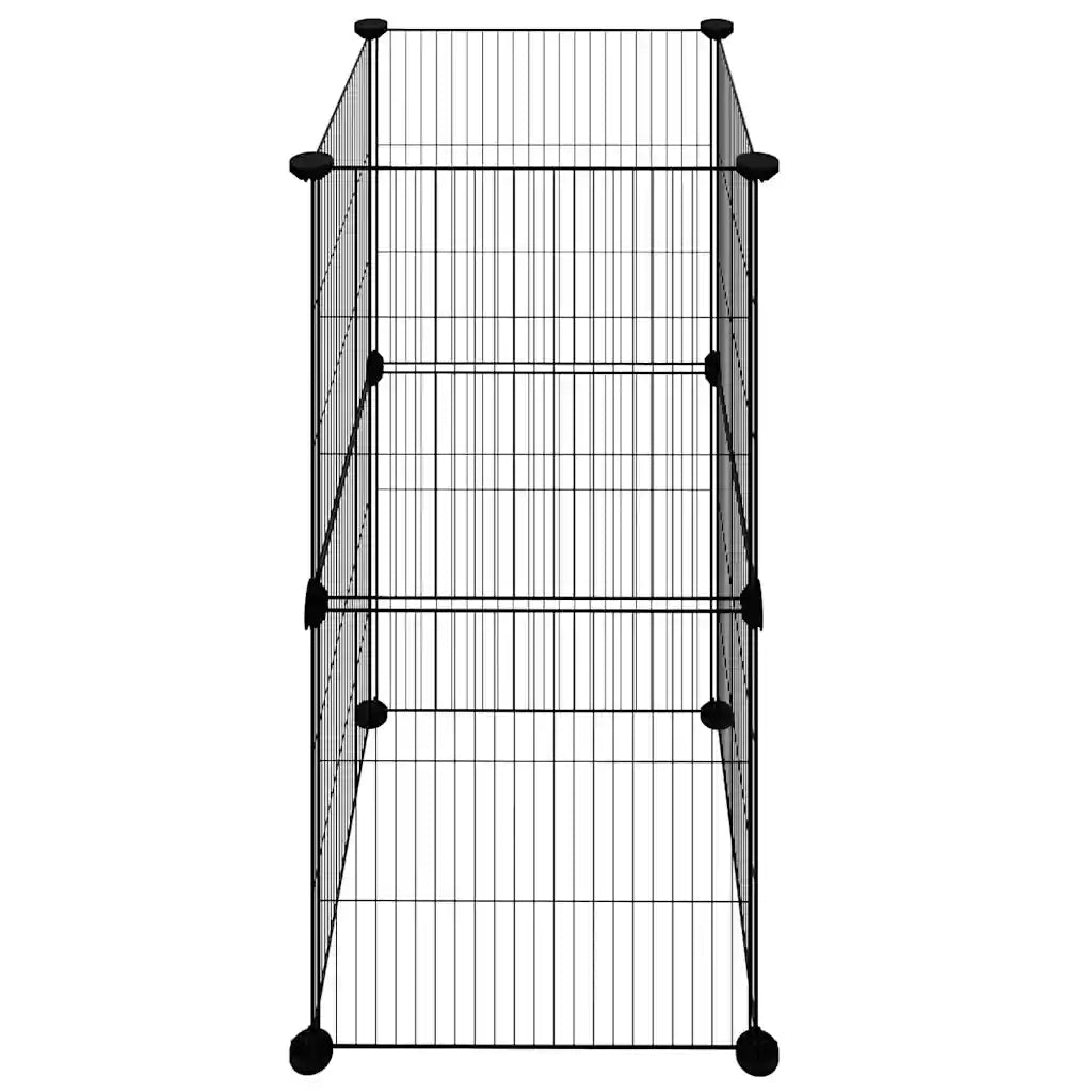 Gabbia per Animali Domestici 8 Pannelli Nero 35x35 cm Acciaio 3114034