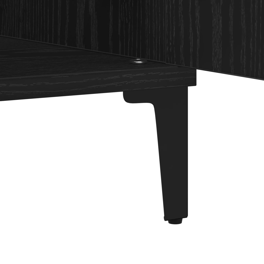 Credenza Nera in Rovere 60x35x70 cm in Legno Ingegnerizzato