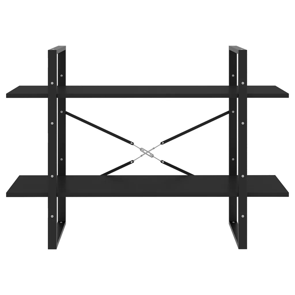 Libreria a 2 Ripiani Nera 100x30x70 cm in Truciolato
