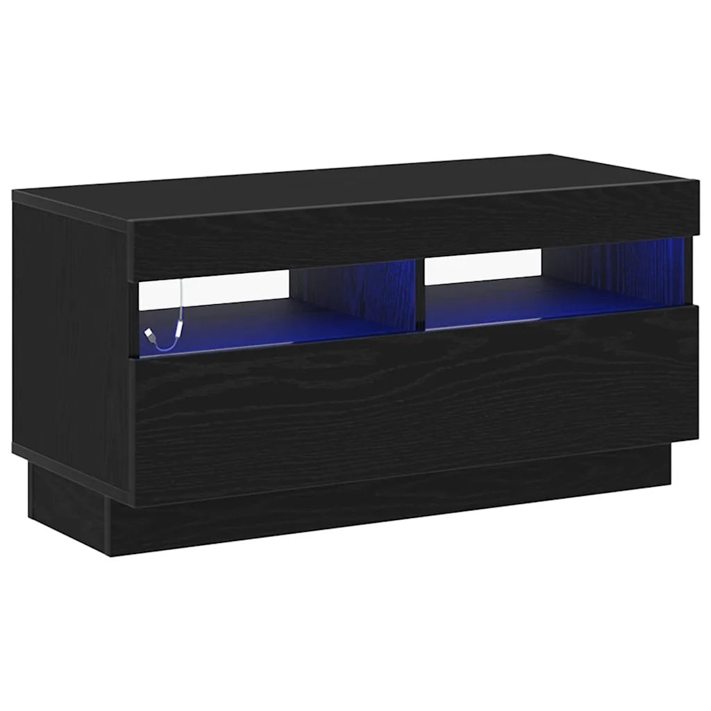 Mobile TV Rovere Nero 80 x 35 x 40 cm Legno multistrato 862566