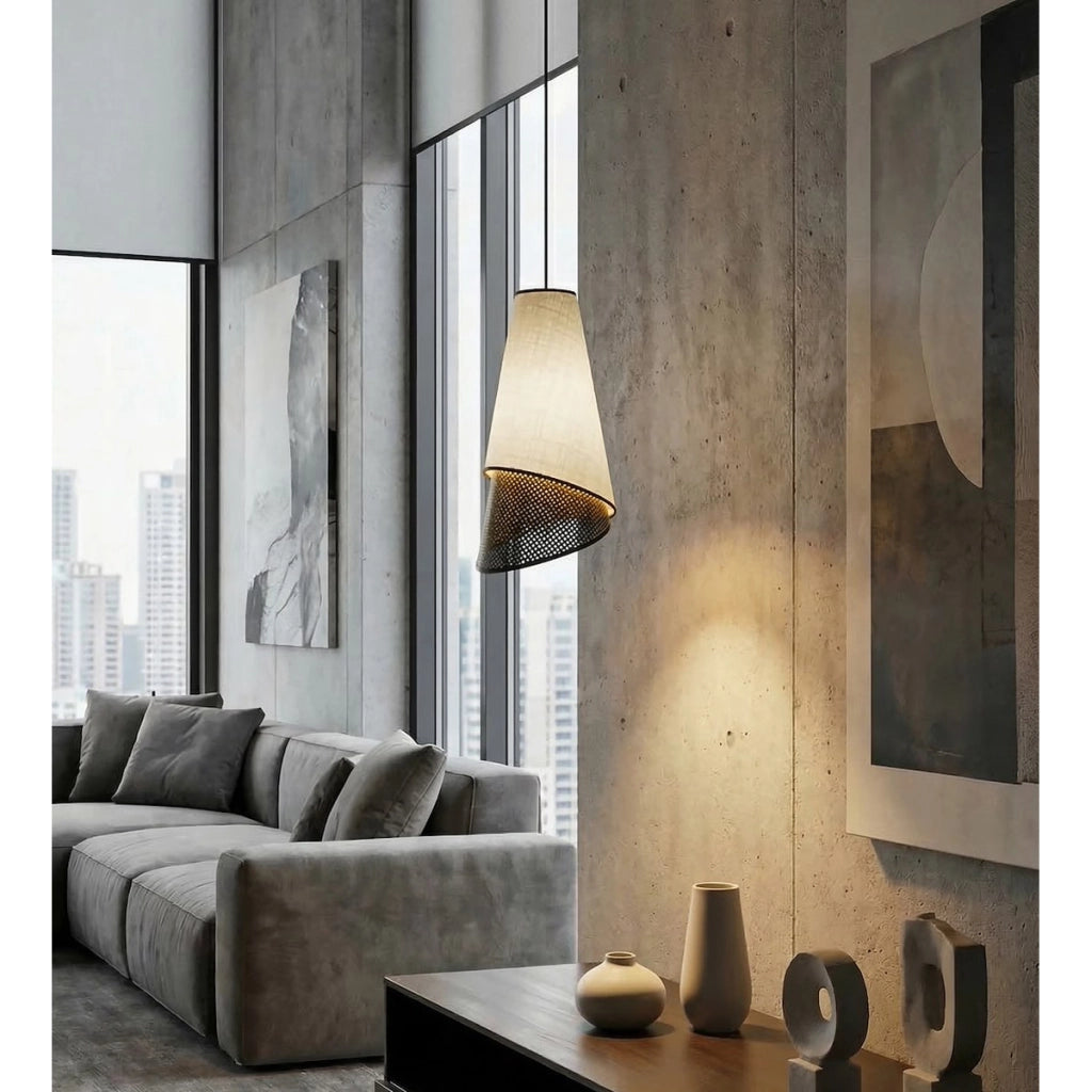 Lampada a sospensione MODA in acciaio nero e grigio