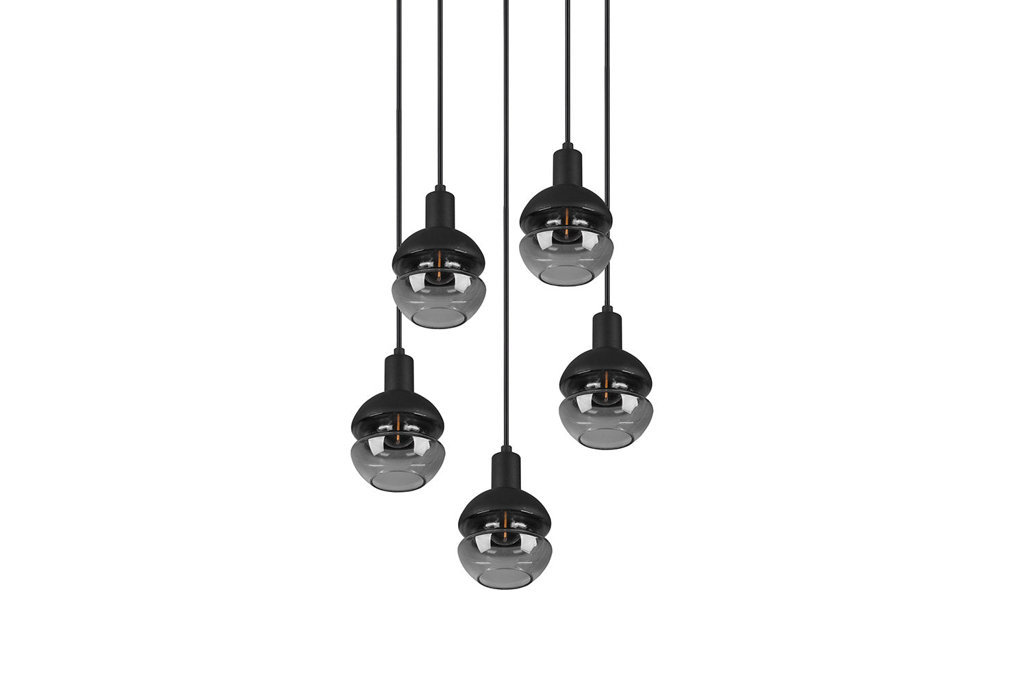 Lampada a Sospensione da Interno Attacco E14 in Metallo Nero e Oro