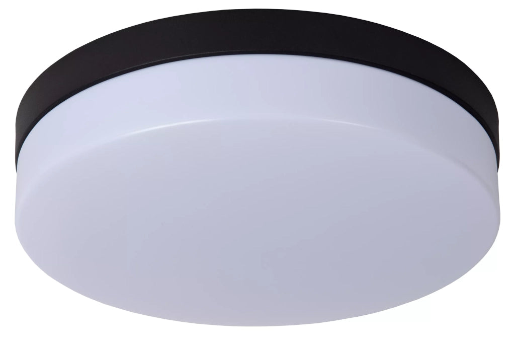 Plafoniera bagno LED 18W 28cm tonda nera IP44 Lucide