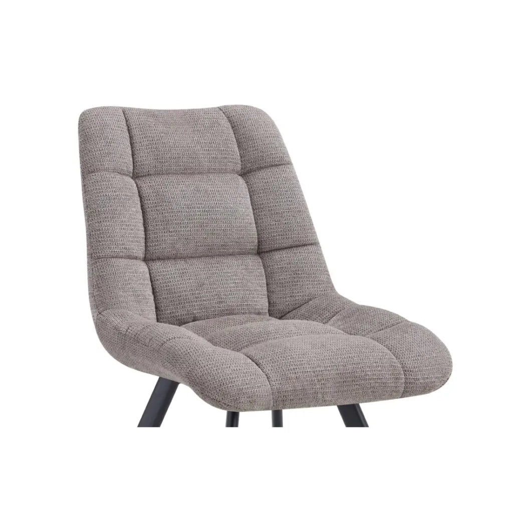 Set di 2 sedie VELMA – Tessuto grigio chiaro – Gambe in metallo – Design moderno – Eleganza morbida e luminosa