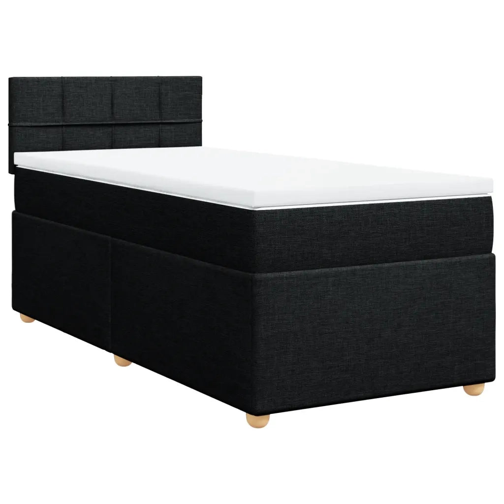 vidaXL Letto a Molle con Materasso Nero Singolo in Tessuto