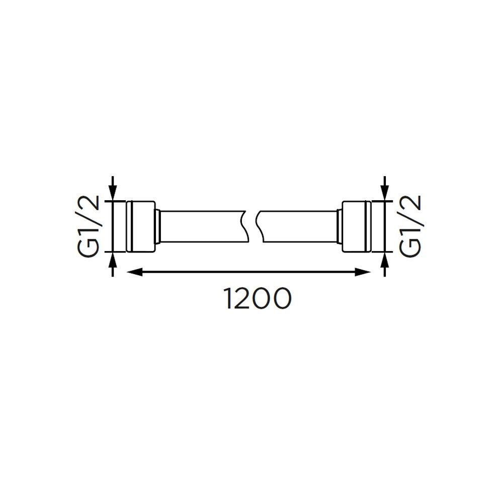 Flessibile doccia in acciaio, cromato da cm 120