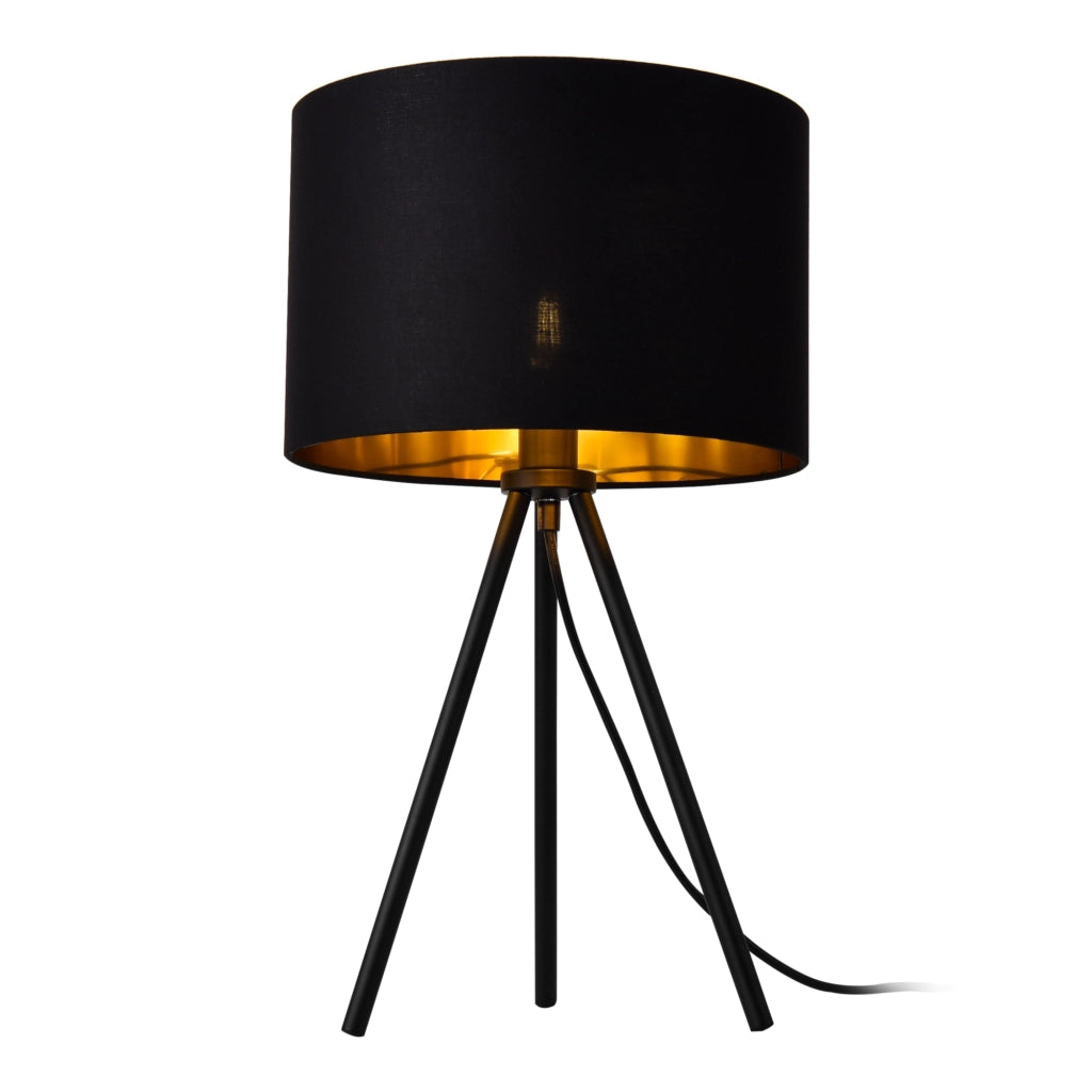 Lampada da Tavolo Comodino Metz a Treppiede - Nero lux.pro