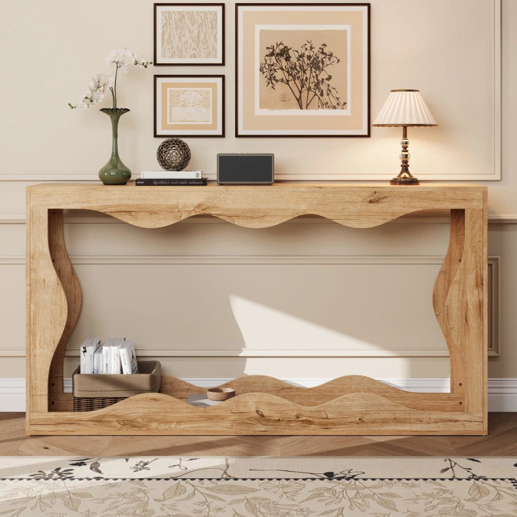 CONSOLLE a onda 160,5x30x86,5 cm Truciolare Naturale
