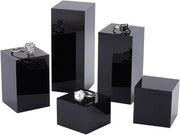 Display per gioielli e cosmetici in acrilico cubico nero, disponibile in 3/4/6/8/10 cm