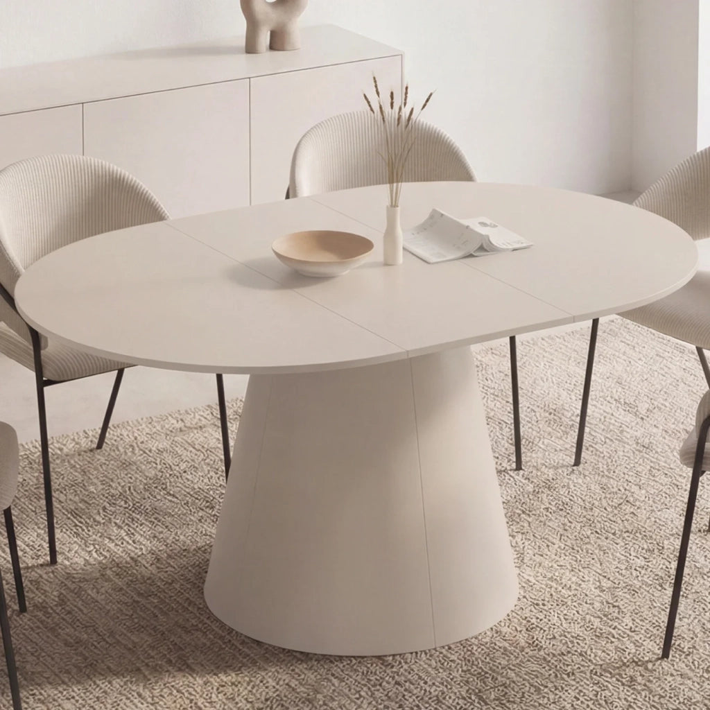 IDMarket - ANGELE Tavolo da pranzo rotondo allungabile a 6 posti, legno beige 110-150 cm
