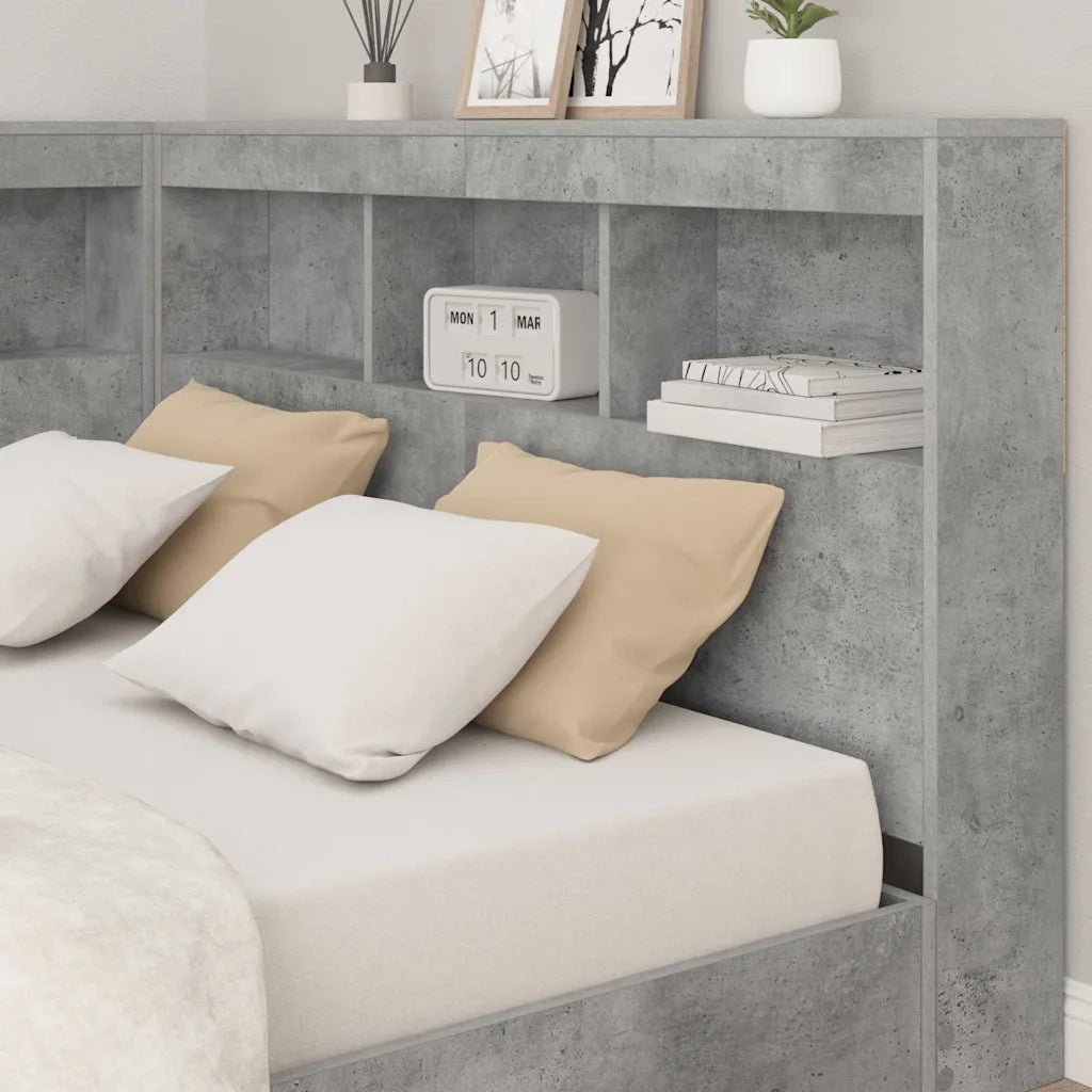 Testiera | Testata contenitore Grigio cemento 120 cm Legno multistrato