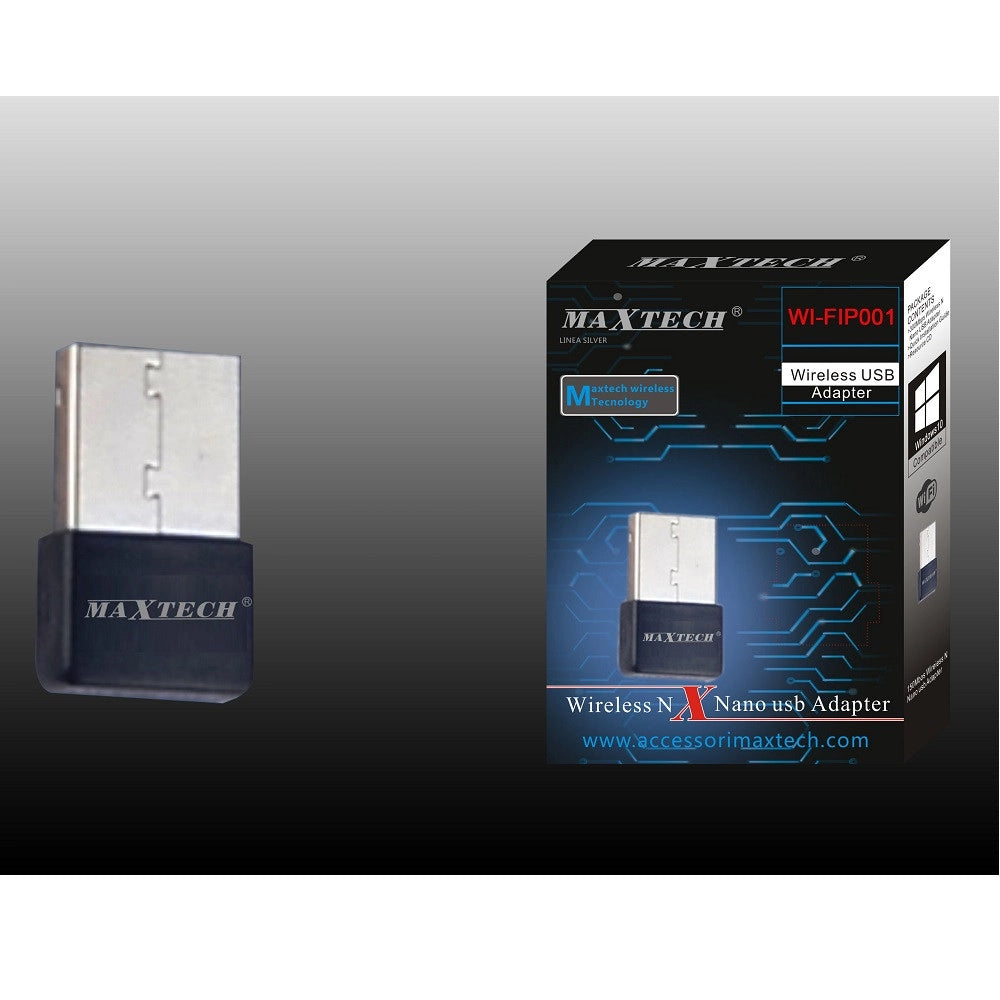 Trade Shop - Adattatore Usb Wireless Nano 150mbps Wifi Per Pc Notebook Antenna Maxtech Wi-fip001 -