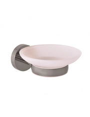 COLORADO Portasapone in vetro e ottone in grigio metallo