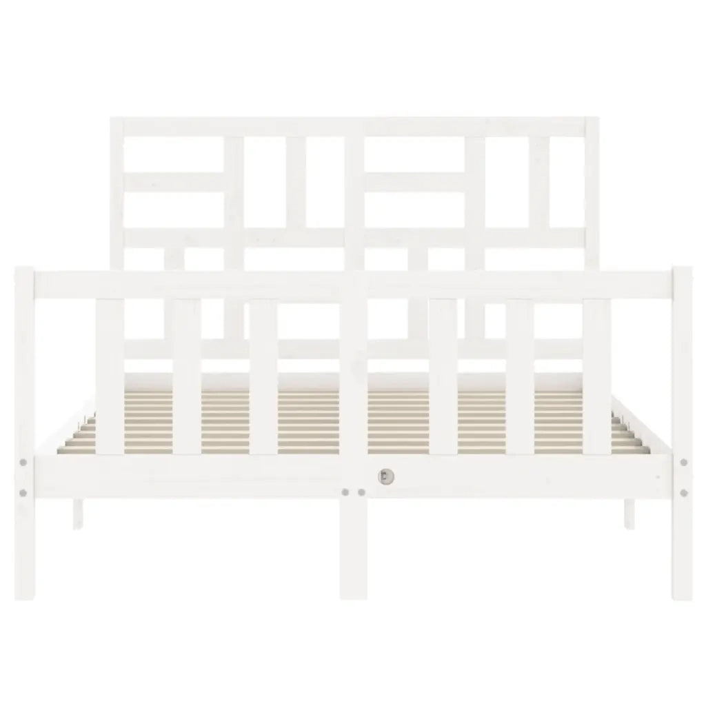 Letto senza Materasso-Struttura Letto Bianco 140x190 cm Legno Massello di Pino 173008