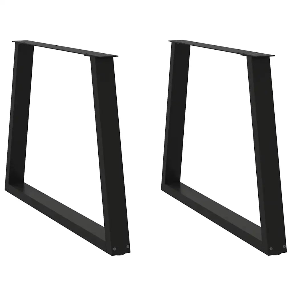 Gambe per tavolo da pranzo a forma di V 2 pz nere 90x(72-73,3) cm in acciaio