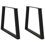 Gambe per tavolo da pranzo a forma di V 2 pz nere 90x(72-73,3) cm in acciaio