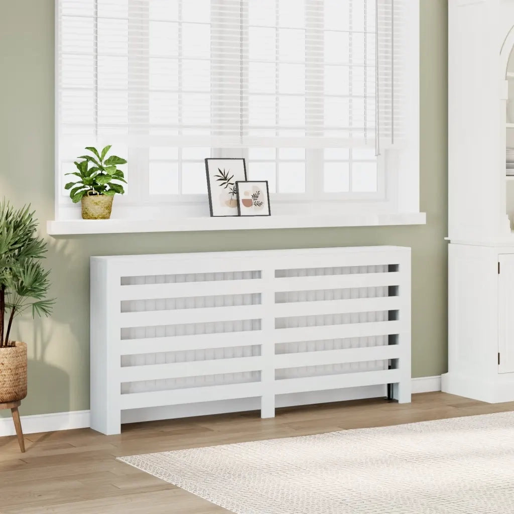 vidaXL Copertura Termosifone Bianca 175x20x82 cm in Legno Multistrato