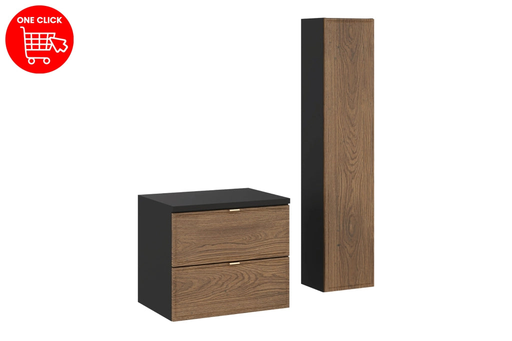 Set mobili bagno 60 cm con piano e Szafką wysoką Talia Casella 60 x 1401 x 46 cm