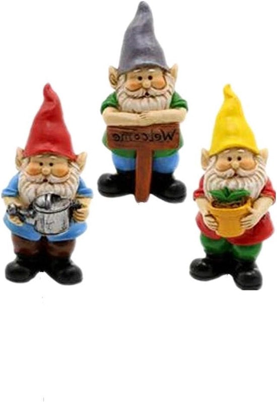 Set di Gnomi da Giardino Miniatura da 3 Figurine di Gnomi per Giardino Accessori da Giardino Decorazione da Giardino Miniatura all'aperto 

Modello: 
Set di 3 gnomi da giardino miniatura 
 Materiale: Ceramica 
 Dimensioni: 10 cm 
 Peso: 0,2 kg